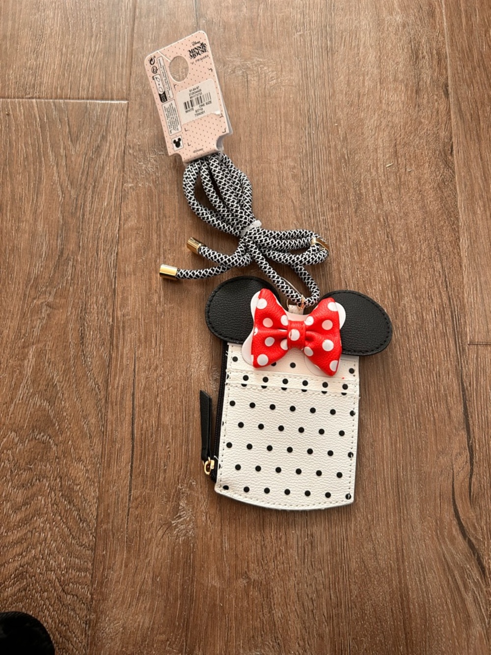 NWT Polka Dot Minnie Ear Cardholder with Red Bow